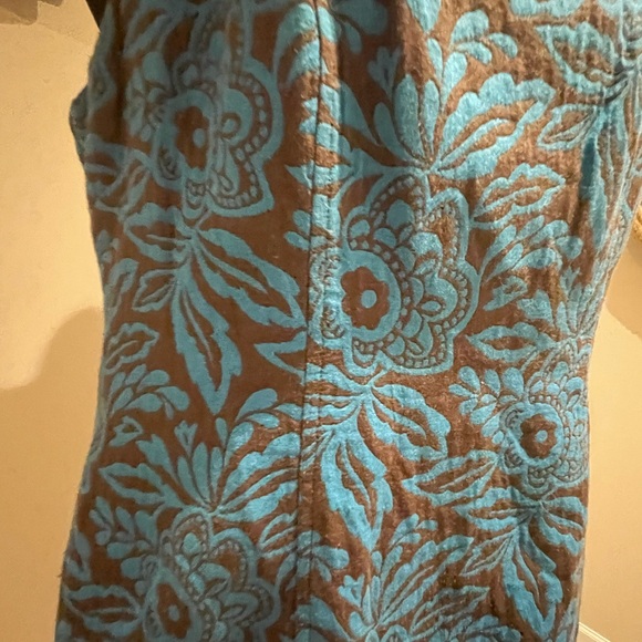 Turquoise and brown sheath dress - Picture 5 of 9